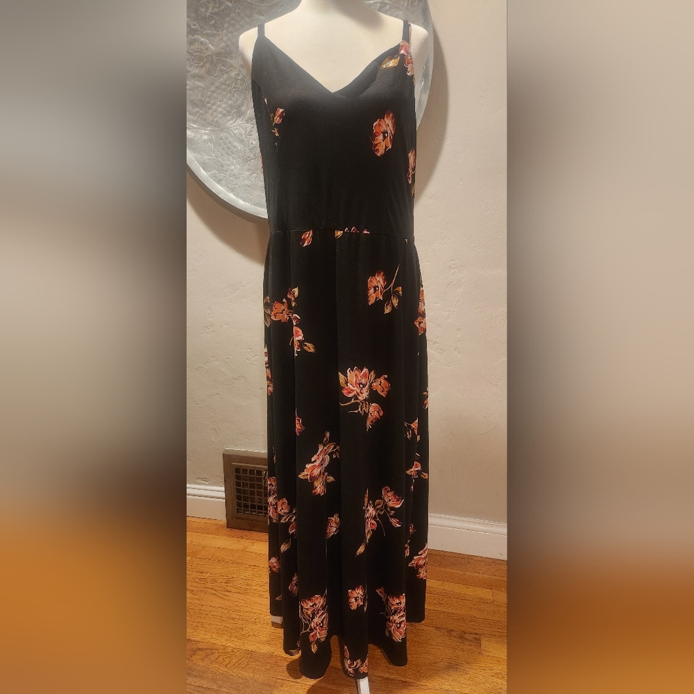 Nine Britton Black Dress with Floral Accents